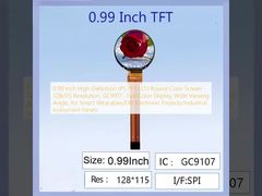 0.99 inch High-Definition IPS TFT LCD Ronde Kleur Scherm - 128x115 Resolutie, GC9107, Full-Color Display, Wide Viewing Angle, voor Smart Wearables / DIY Electronic Projects / Industrial Instrument Panels
