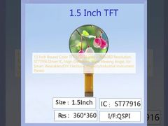 1,5 inch ronde kleuren TFT LCD-scherm - 360x360 resolutie, ST77916 driver IC, High-Definition, brede kijkhoek, voor slimme wearables/DIY elektronische projecten/industriële instrumentenpanelen