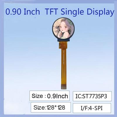 0.9 Inch TFT LCD Round Screen - 128x128 High-Definition, ST7735 Driver, for Electronic Projects/DIY Displays
