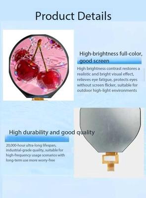 7.0 Inch Round TFT Display Circular TFT LCD Screen with SPI+LVDS Interface FL5893 IC 400nits Brightness for Medical Equipment
